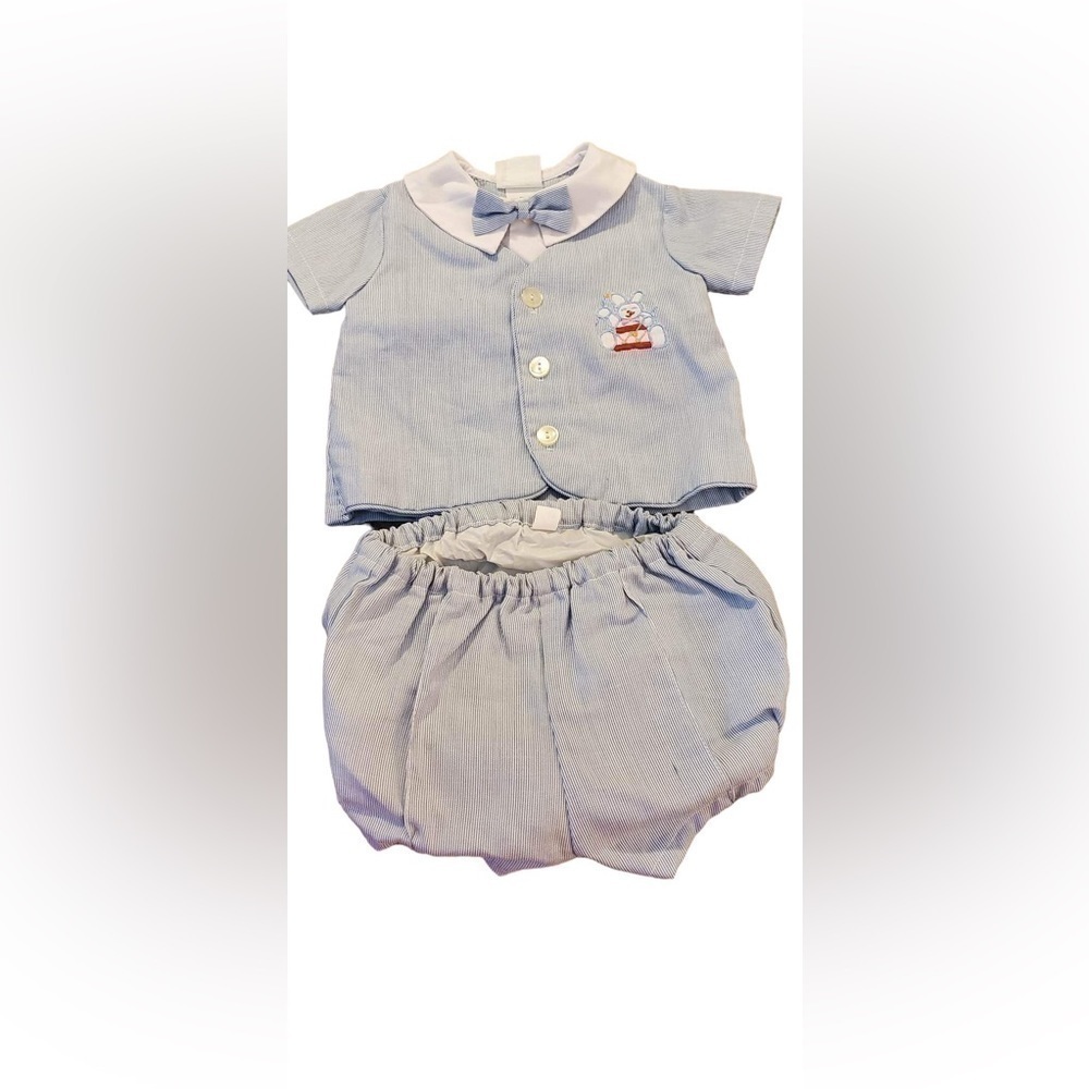 Vintage‎ Mayfair infant Boys Top and Diaper Cover 80’s. 9 months G